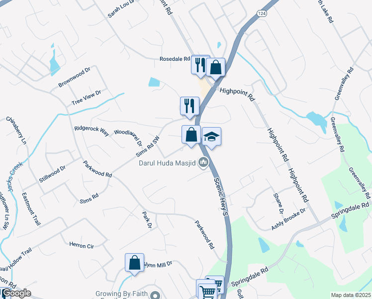 map of restaurants, bars, coffee shops, grocery stores, and more near 2735 Centerville Highway in Snellville