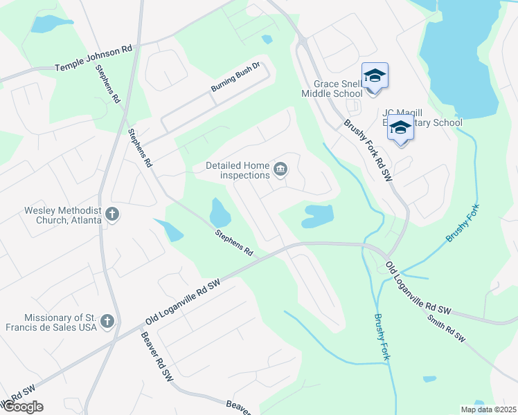 map of restaurants, bars, coffee shops, grocery stores, and more near 3785 Newbury Place Drive in Loganville
