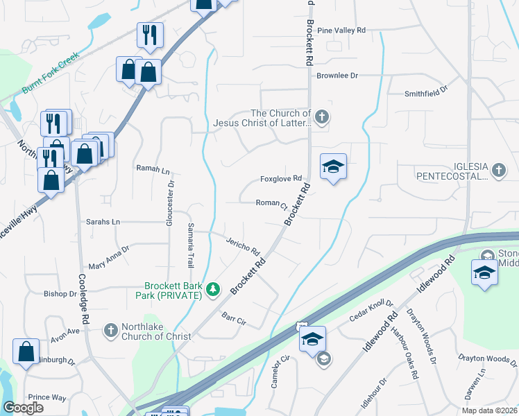 map of restaurants, bars, coffee shops, grocery stores, and more near 3952 Saint Marks Court in Tucker