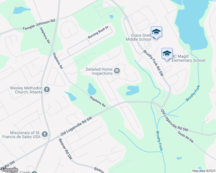 map of restaurants, bars, coffee shops, grocery stores, and more near 3785 Newbury Place Drive in Loganville