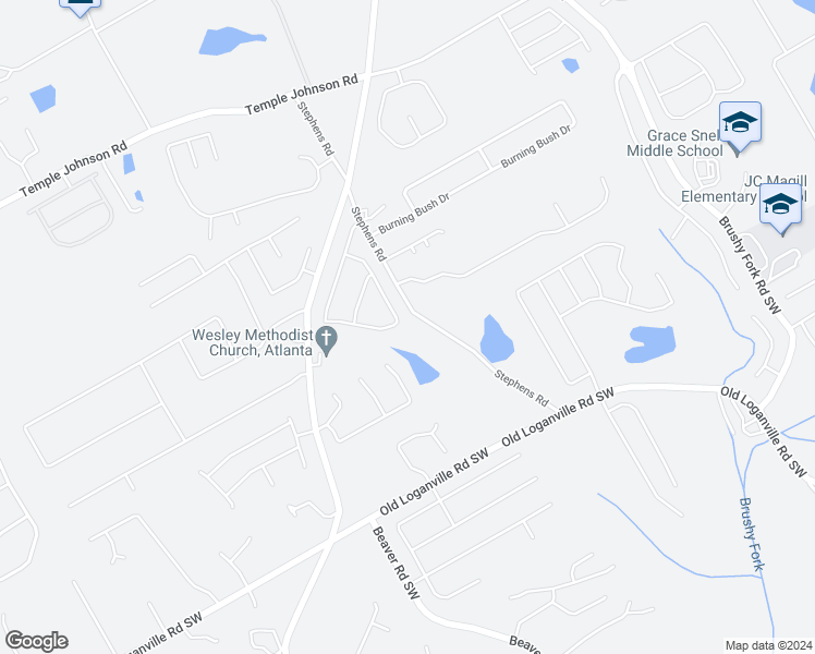 map of restaurants, bars, coffee shops, grocery stores, and more near 1615 Rose Pointe Drive in Loganville