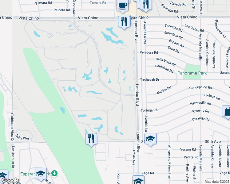 map of restaurants, bars, coffee shops, grocery stores, and more near 67710 South Natoma Drive in Cathedral City