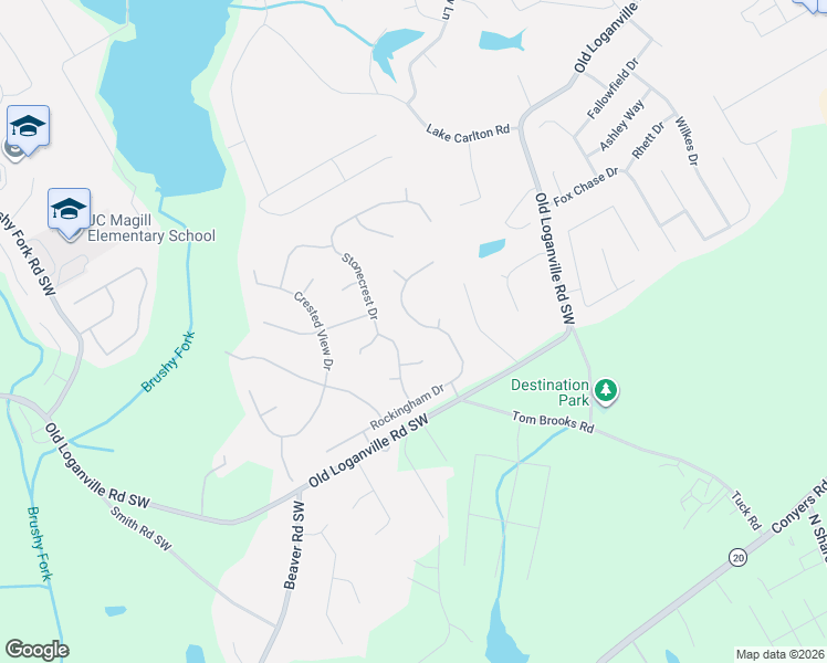 map of restaurants, bars, coffee shops, grocery stores, and more near 403 Rockingham Court in Loganville