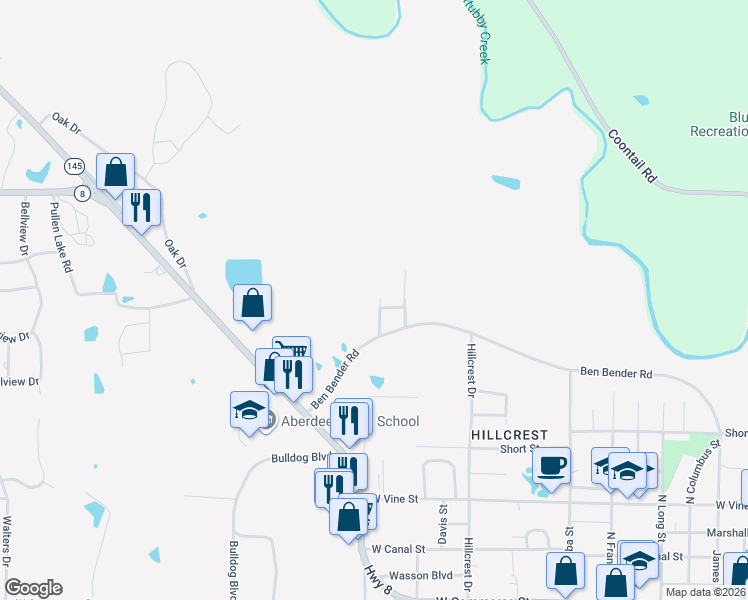 map of restaurants, bars, coffee shops, grocery stores, and more near 8 Mockingbird Lane in Aberdeen