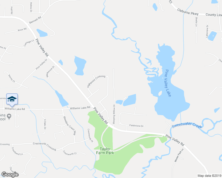 map of restaurants, bars, coffee shops, grocery stores, and more near 385 Highpoint Crossing in Powder Springs