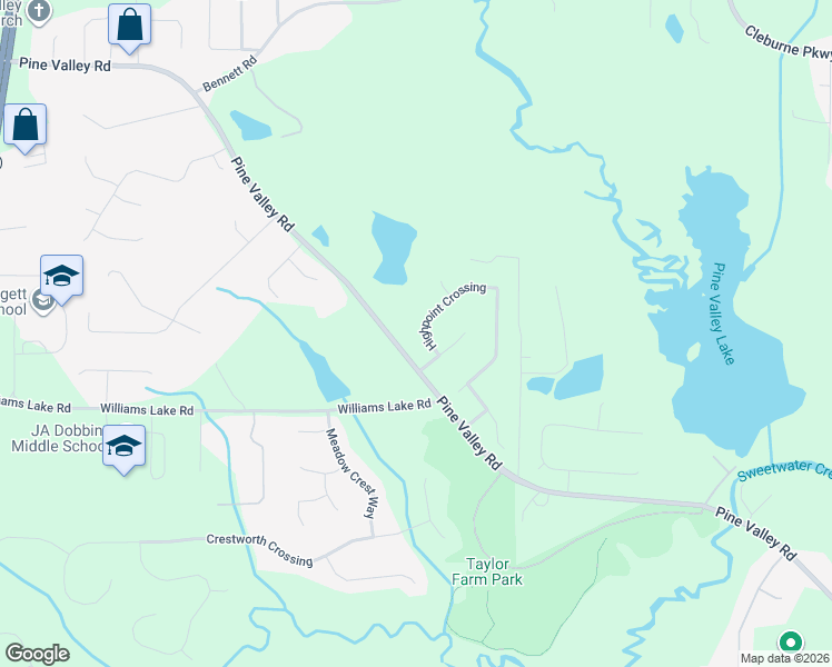 map of restaurants, bars, coffee shops, grocery stores, and more near 61 Highpoint Crossing in Powder Springs