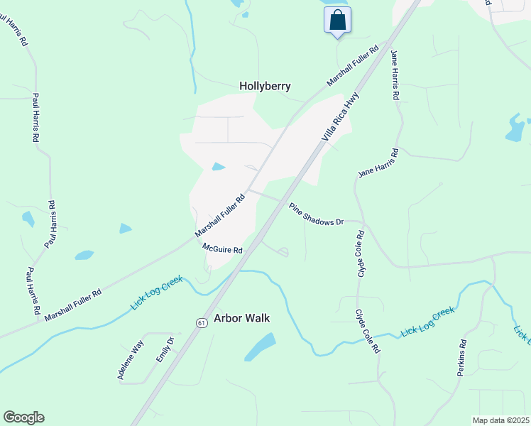 map of restaurants, bars, coffee shops, grocery stores, and more near 5800 Villa Rica Highway in Dallas