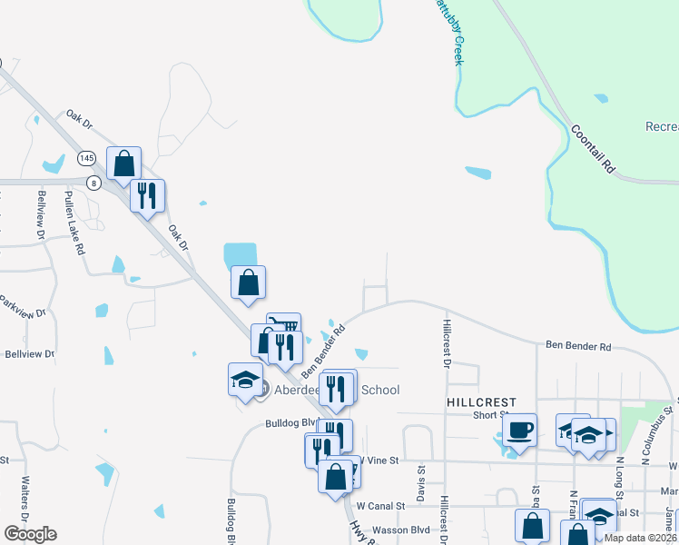 map of restaurants, bars, coffee shops, grocery stores, and more near 8 Mockingbird Lane in Aberdeen