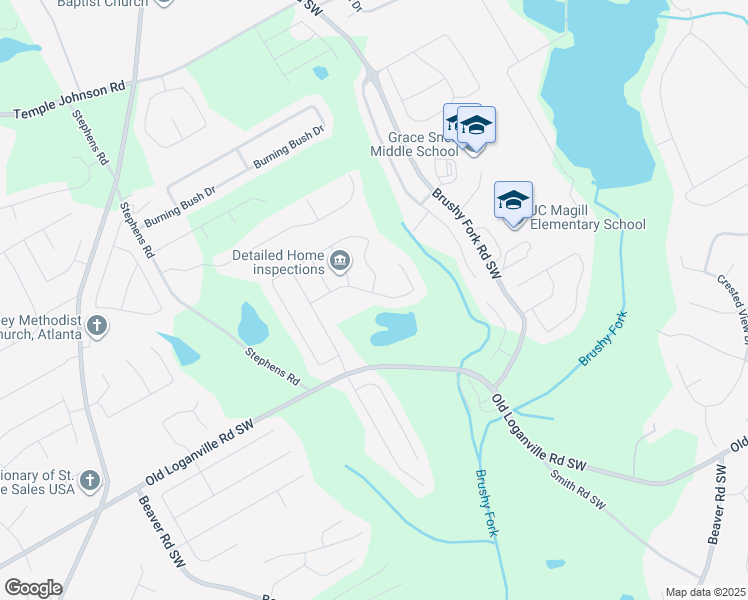 map of restaurants, bars, coffee shops, grocery stores, and more near 1213 Old Loganville Road Southwest in Loganville