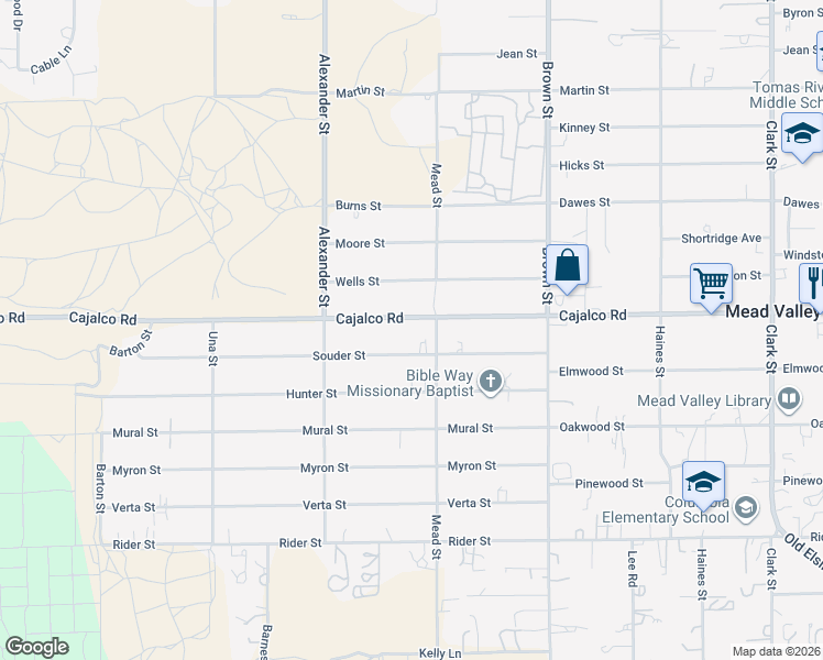 map of restaurants, bars, coffee shops, grocery stores, and more near 20675 Cajalco Road in Perris