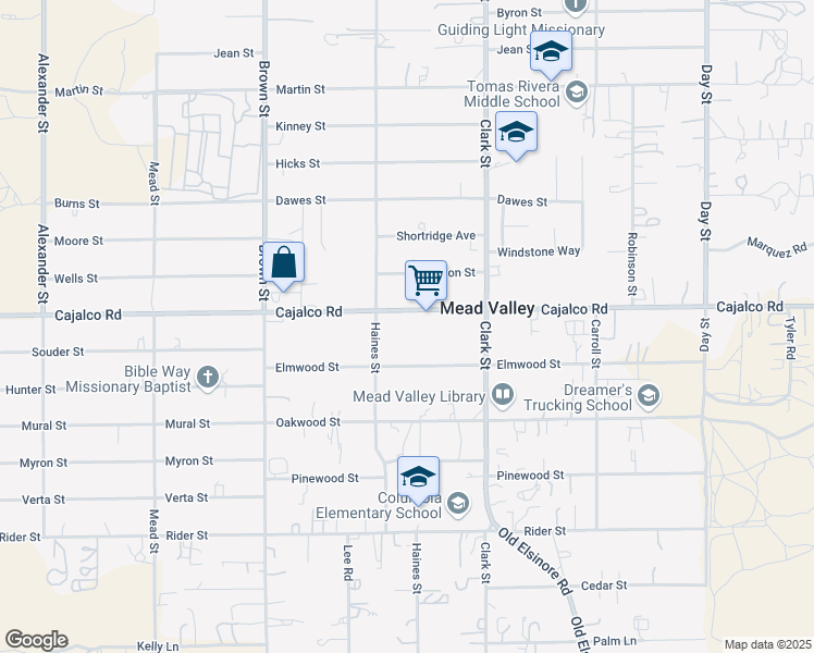 map of restaurants, bars, coffee shops, grocery stores, and more near 21321 Cajalco Road in Perris