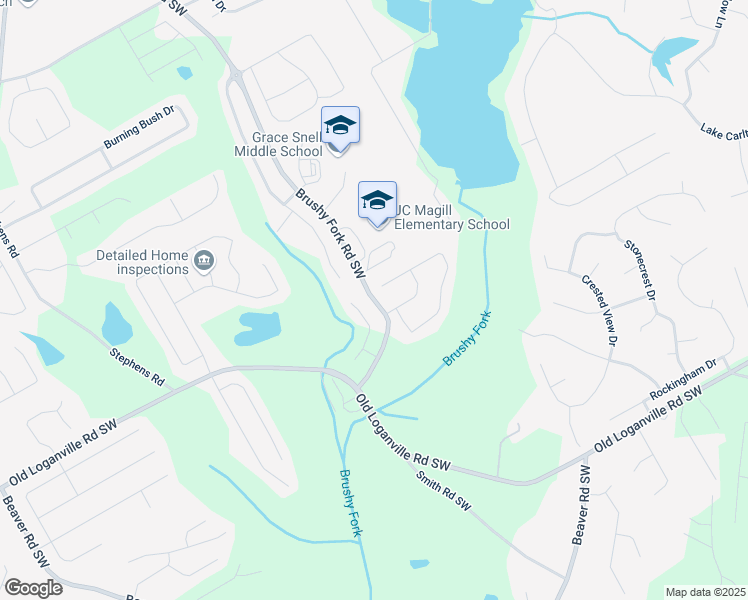 map of restaurants, bars, coffee shops, grocery stores, and more near 3900 Brushy Fork Road Southwest in Loganville
