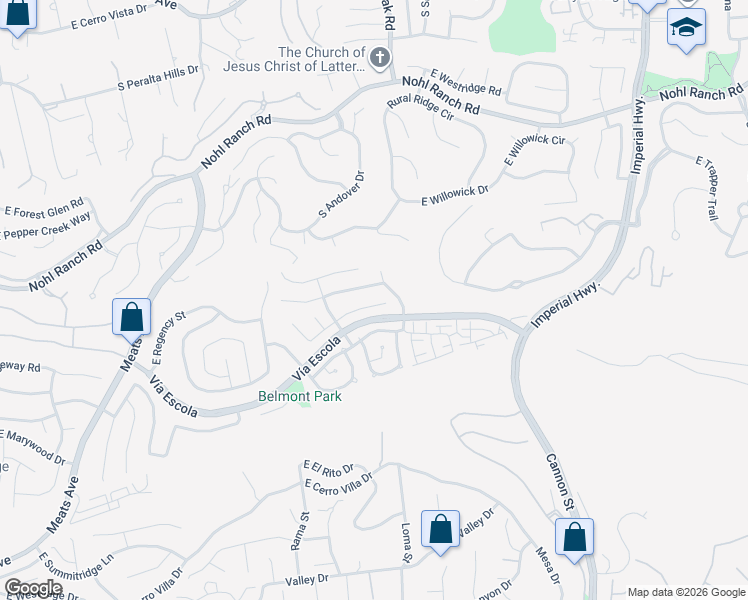 map of restaurants, bars, coffee shops, grocery stores, and more near 4802 East Bradford Avenue in Orange