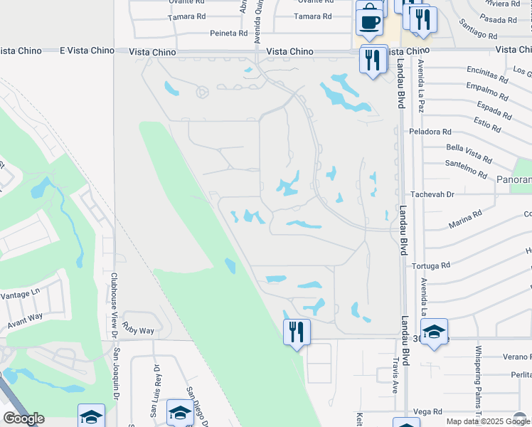 map of restaurants, bars, coffee shops, grocery stores, and more near 29017 West Natoma Drive in Cathedral City