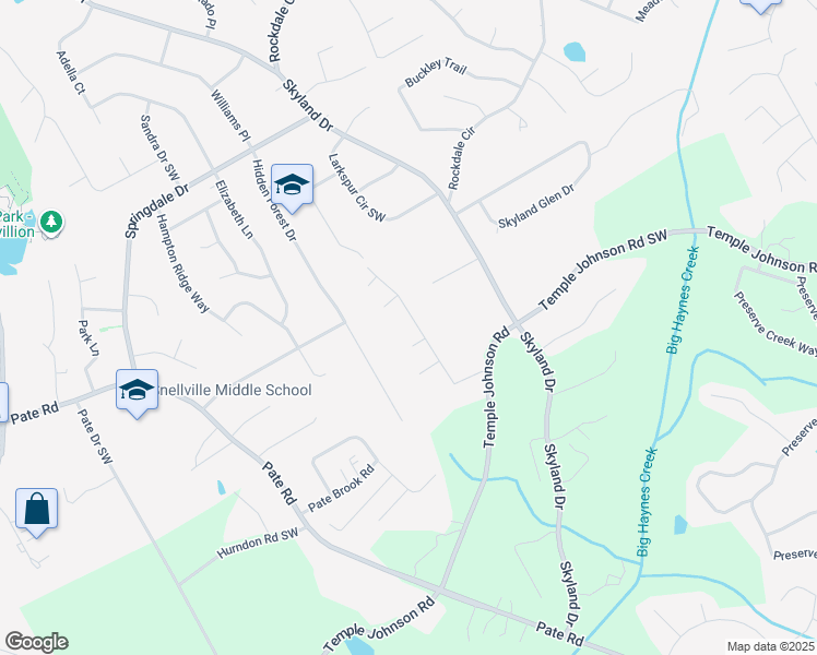 map of restaurants, bars, coffee shops, grocery stores, and more near 3241 Grand Central Drive in Snellville
