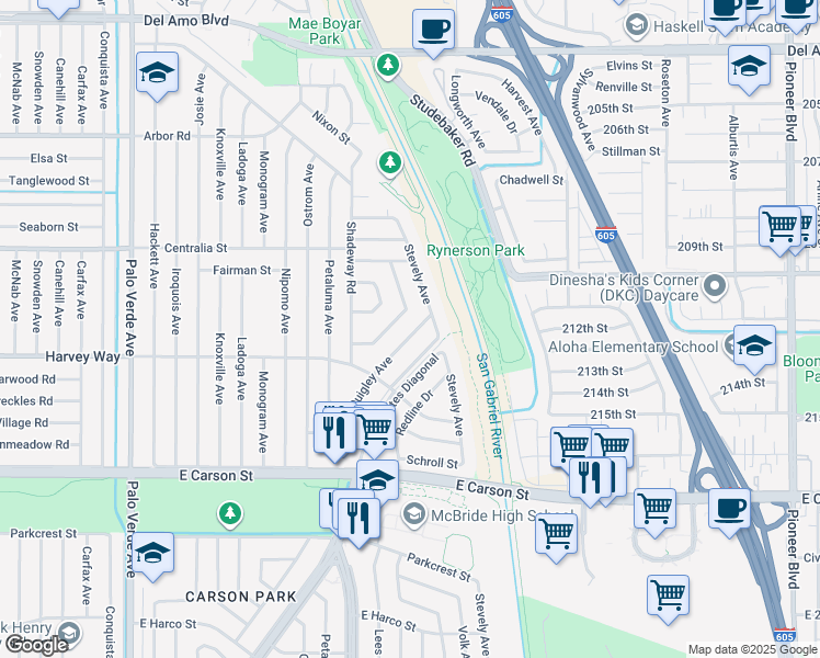 map of restaurants, bars, coffee shops, grocery stores, and more near 4367 Quigley Avenue in Lakewood