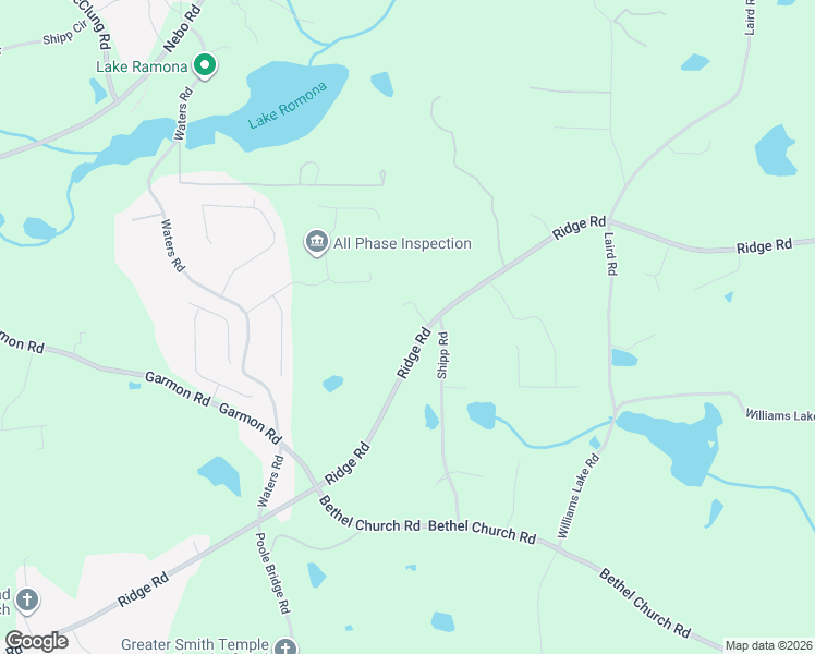 map of restaurants, bars, coffee shops, grocery stores, and more near 7169 Ridge Road in Hiram