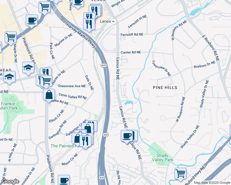 map of restaurants, bars, coffee shops, grocery stores, and more near 3039 Stone Gate Drive in Atlanta