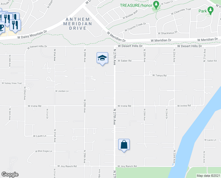 map of restaurants, bars, coffee shops, grocery stores, and more near 38822 North 27th Avenue in Phoenix