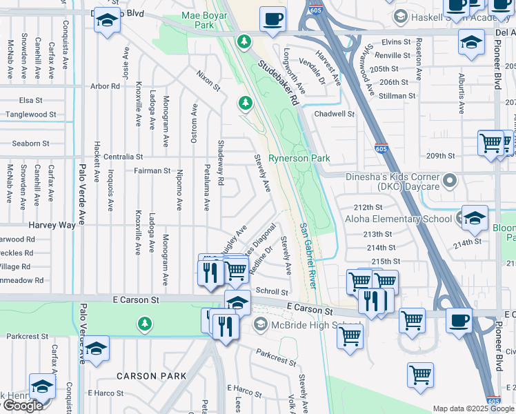 map of restaurants, bars, coffee shops, grocery stores, and more near 4367 Quigley Avenue in Lakewood