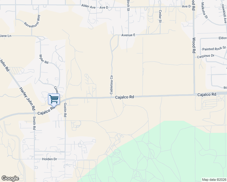 map of restaurants, bars, coffee shops, grocery stores, and more near 18174 Cajalco Road in Perris