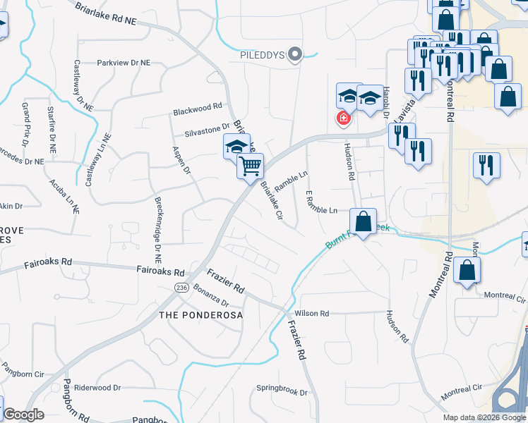 map of restaurants, bars, coffee shops, grocery stores, and more near 2849 Lavista Colony Court in Decatur