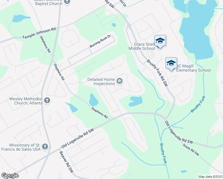 map of restaurants, bars, coffee shops, grocery stores, and more near 1213 Old Loganville Road Southwest in Loganville