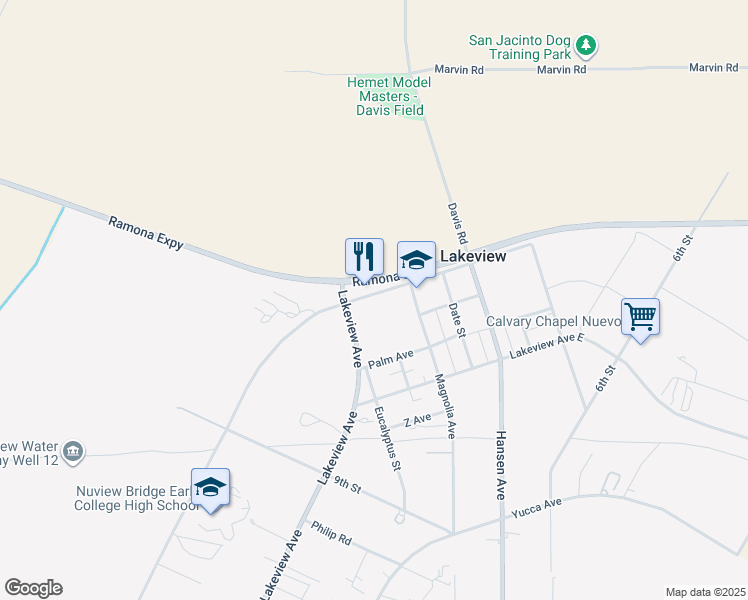 map of restaurants, bars, coffee shops, grocery stores, and more near in Lakeview