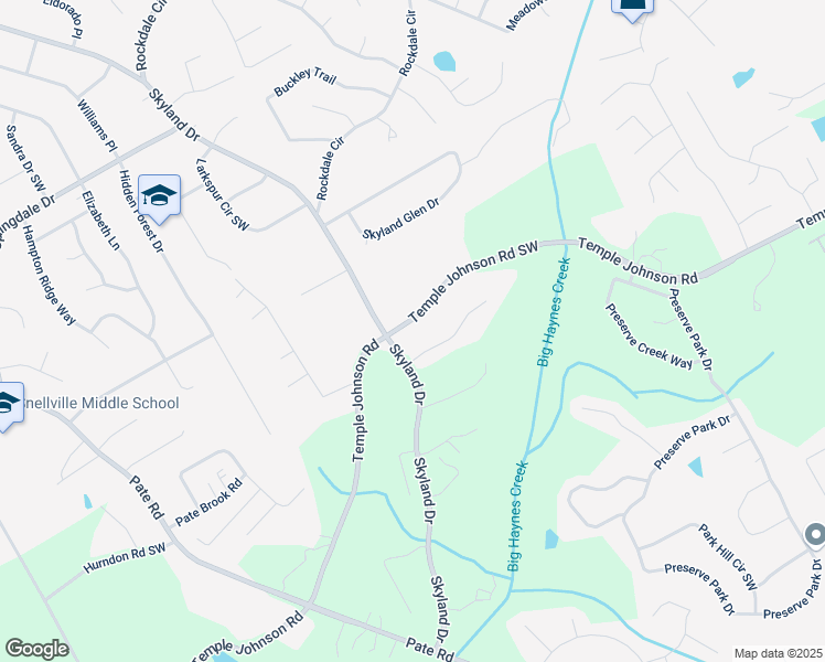 map of restaurants, bars, coffee shops, grocery stores, and more near 2080 Temple Johnson Road in Loganville