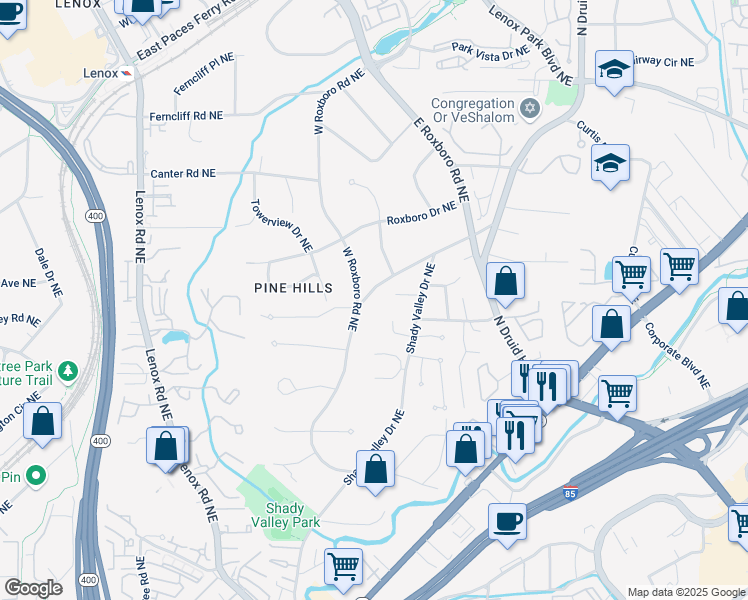 map of restaurants, bars, coffee shops, grocery stores, and more near 1139 Goodwin Rd NE in Atlanta