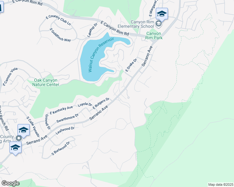map of restaurants, bars, coffee shops, grocery stores, and more near 7030 East Creek Side Lane in Anaheim