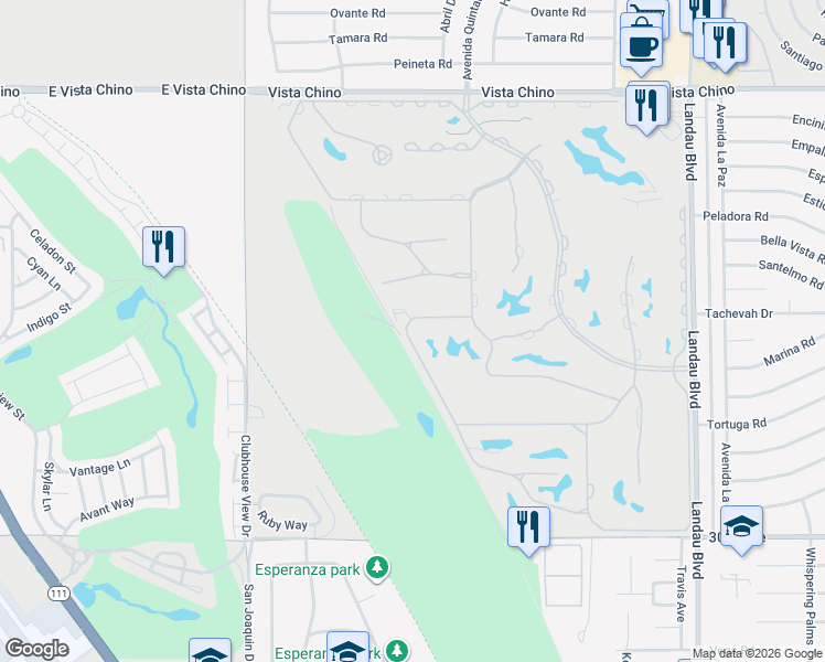 map of restaurants, bars, coffee shops, grocery stores, and more near 29128 West Laguna Drive in Cathedral City