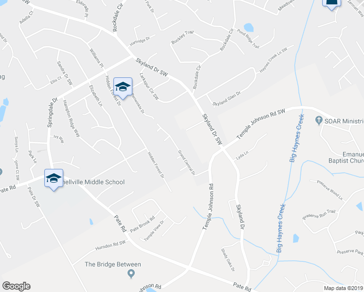 map of restaurants, bars, coffee shops, grocery stores, and more near 3240 Grand Central Drive in Snellville