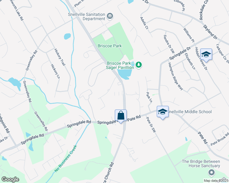 map of restaurants, bars, coffee shops, grocery stores, and more near 3005 Lenora Church Road in Snellville