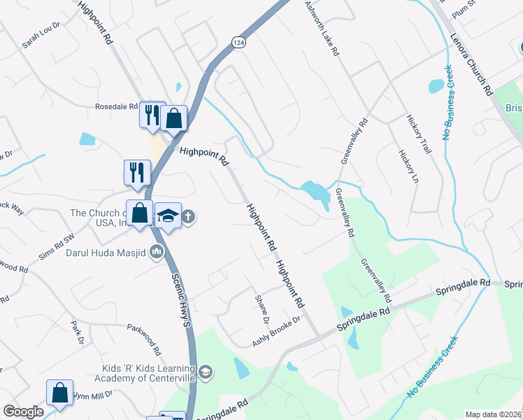 map of restaurants, bars, coffee shops, grocery stores, and more near 3010 Ansley Forest Court in Snellville