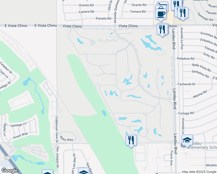 map of restaurants, bars, coffee shops, grocery stores, and more near 67361 North Laguna Drive in Cathedral City