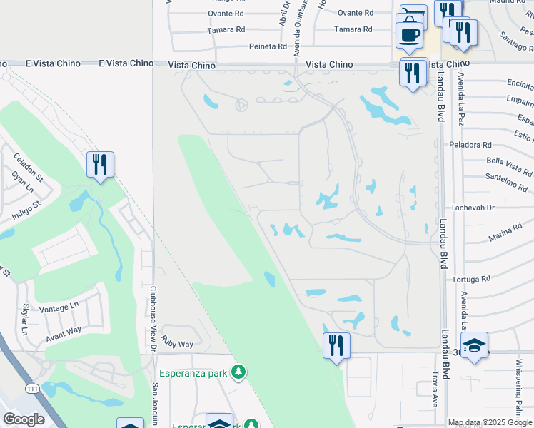 map of restaurants, bars, coffee shops, grocery stores, and more near 67361 North Laguna Drive in Cathedral City
