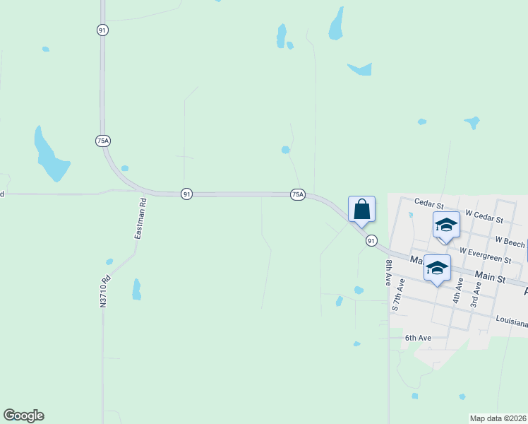 map of restaurants, bars, coffee shops, grocery stores, and more near 12690 Oklahoma 91 in Colbert