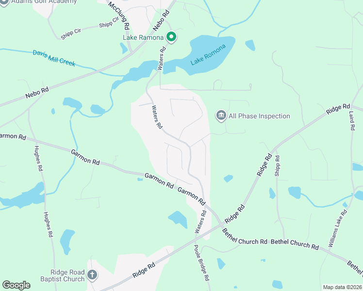 map of restaurants, bars, coffee shops, grocery stores, and more near 74 Champion Way in Hiram