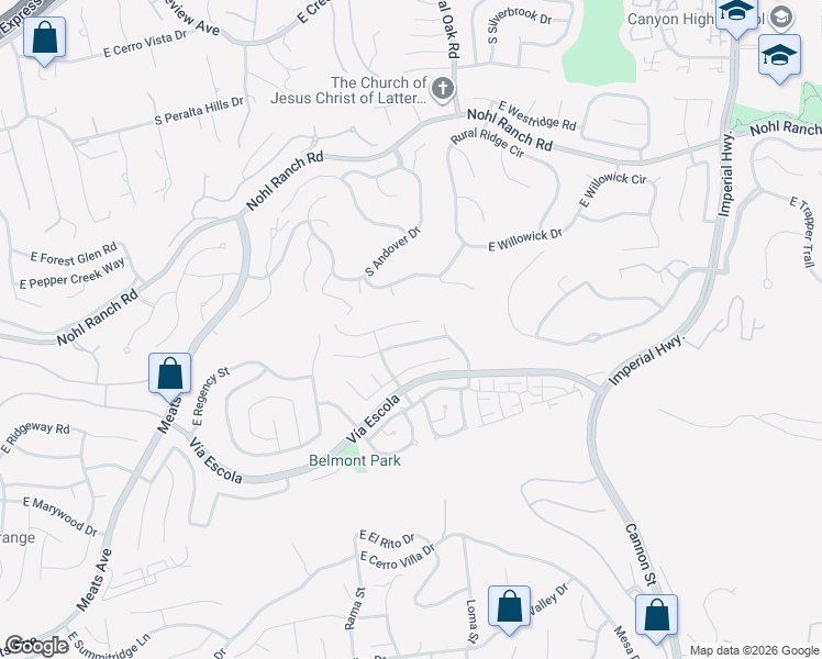 map of restaurants, bars, coffee shops, grocery stores, and more near 4802 East Bradford Avenue in Orange