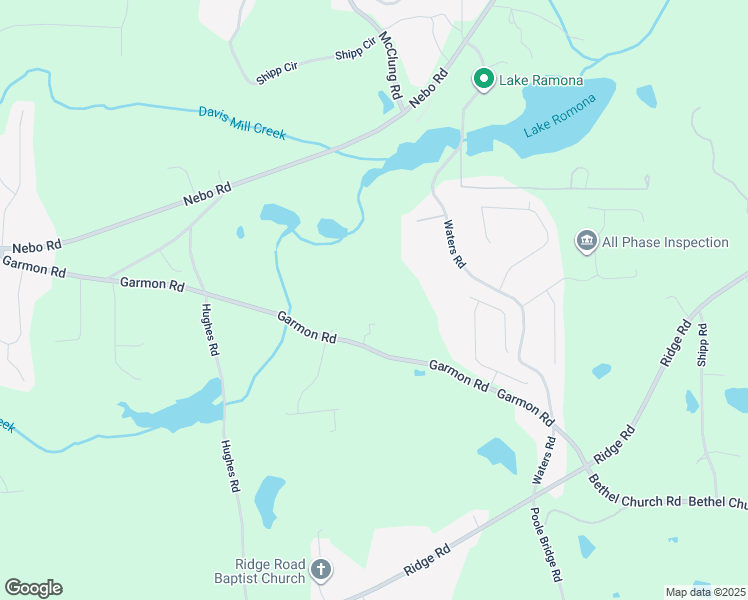 map of restaurants, bars, coffee shops, grocery stores, and more near 1073 Garmon Road in Hiram