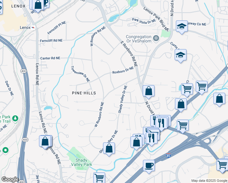 map of restaurants, bars, coffee shops, grocery stores, and more near 1139 Goodwin Road Northeast in Atlanta