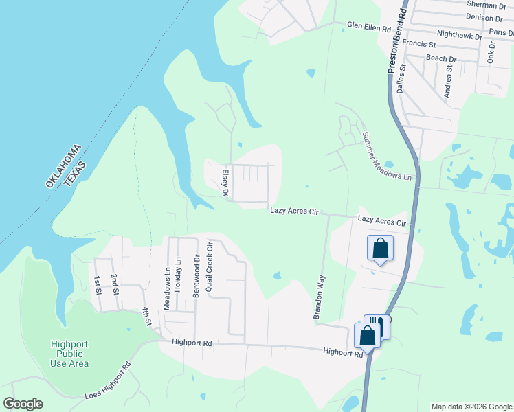map of restaurants, bars, coffee shops, grocery stores, and more near 560 Lazy Acres Circle in Pottsboro