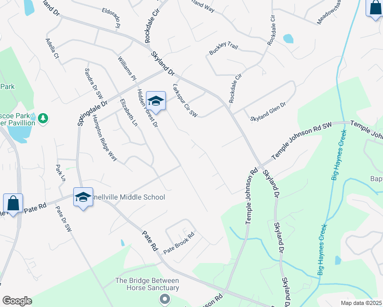 map of restaurants, bars, coffee shops, grocery stores, and more near 2224 Clinchfield Court in Snellville