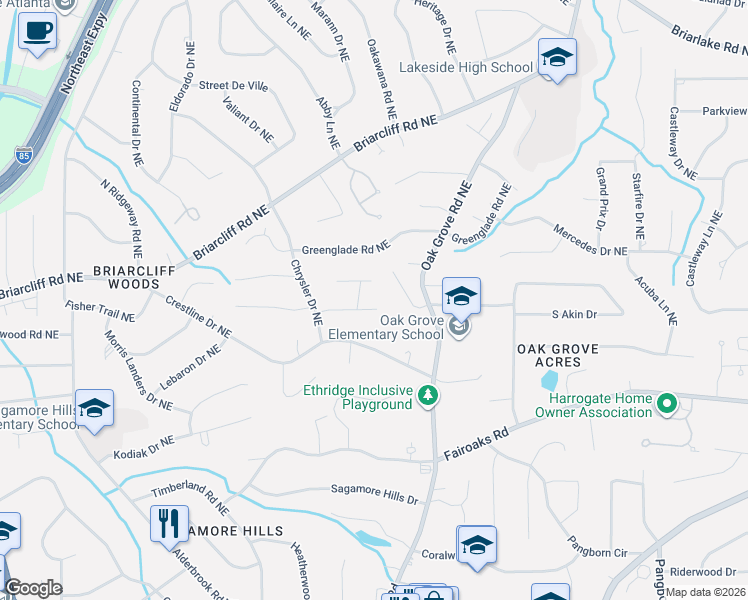 map of restaurants, bars, coffee shops, grocery stores, and more near 2359 Annapolis Court Northeast in Atlanta