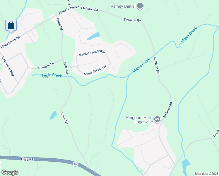 map of restaurants, bars, coffee shops, grocery stores, and more near 5040 Fawn Valley Drive in Loganville