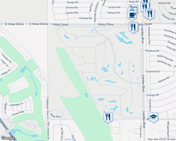 map of restaurants, bars, coffee shops, grocery stores, and more near 67396 North Laguna Drive in Cathedral City