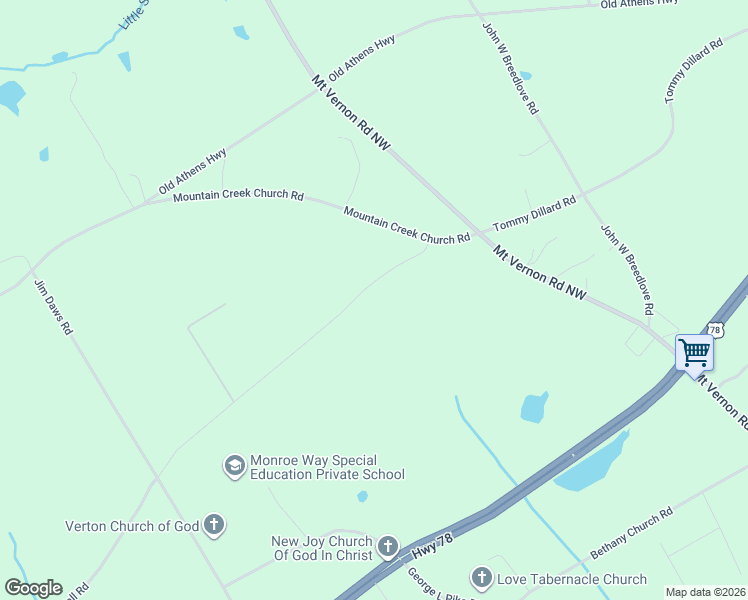 map of restaurants, bars, coffee shops, grocery stores, and more near 2350 Wall Road in Monroe