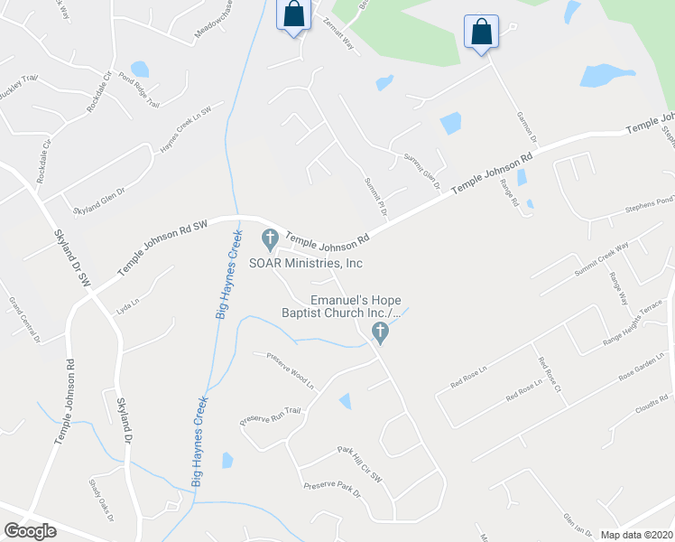 map of restaurants, bars, coffee shops, grocery stores, and more near 1687 Preserve Park Drive in Loganville