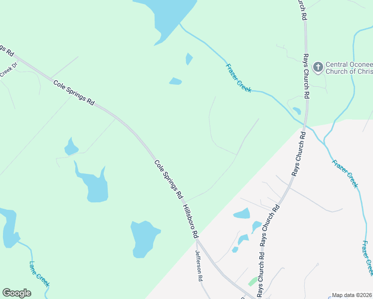 map of restaurants, bars, coffee shops, grocery stores, and more near 2821 Cole Springs Road in Bishop